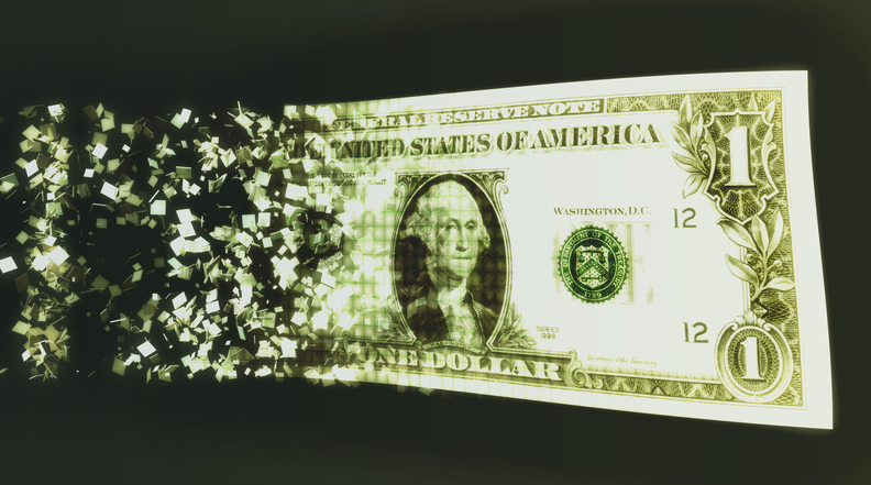 dissolving dollar bill