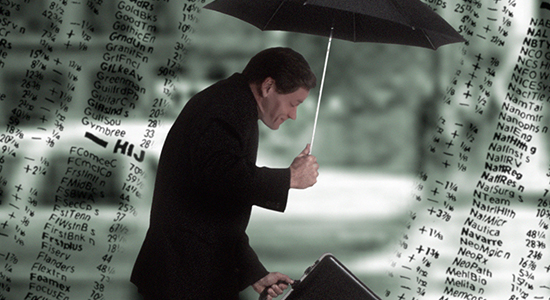 man with umbrella