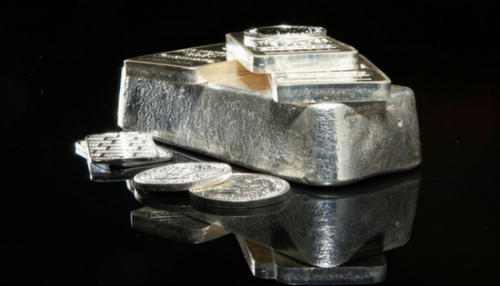 silver bars and coins