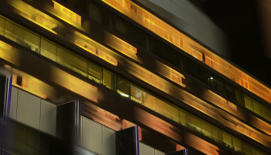 A blurred stock market ticker
