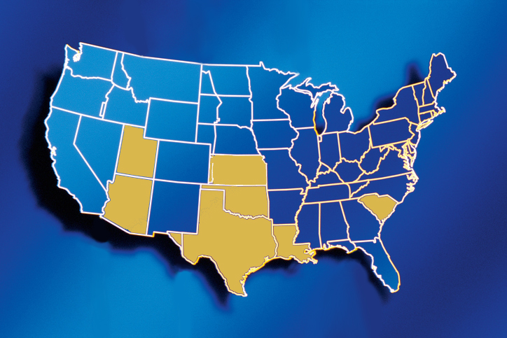 US Map of States considering making gold and silver currency