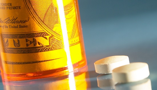 Pill bottle with money