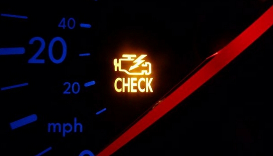 a check engine light is on