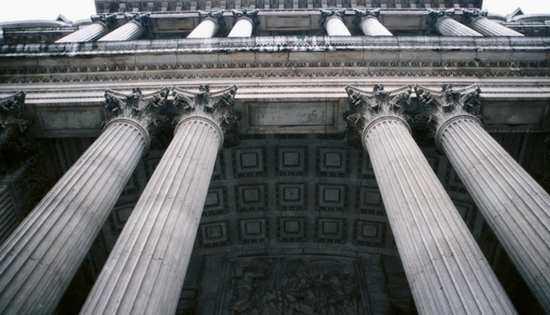 high angle view of a government building