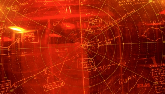 a red radar screen