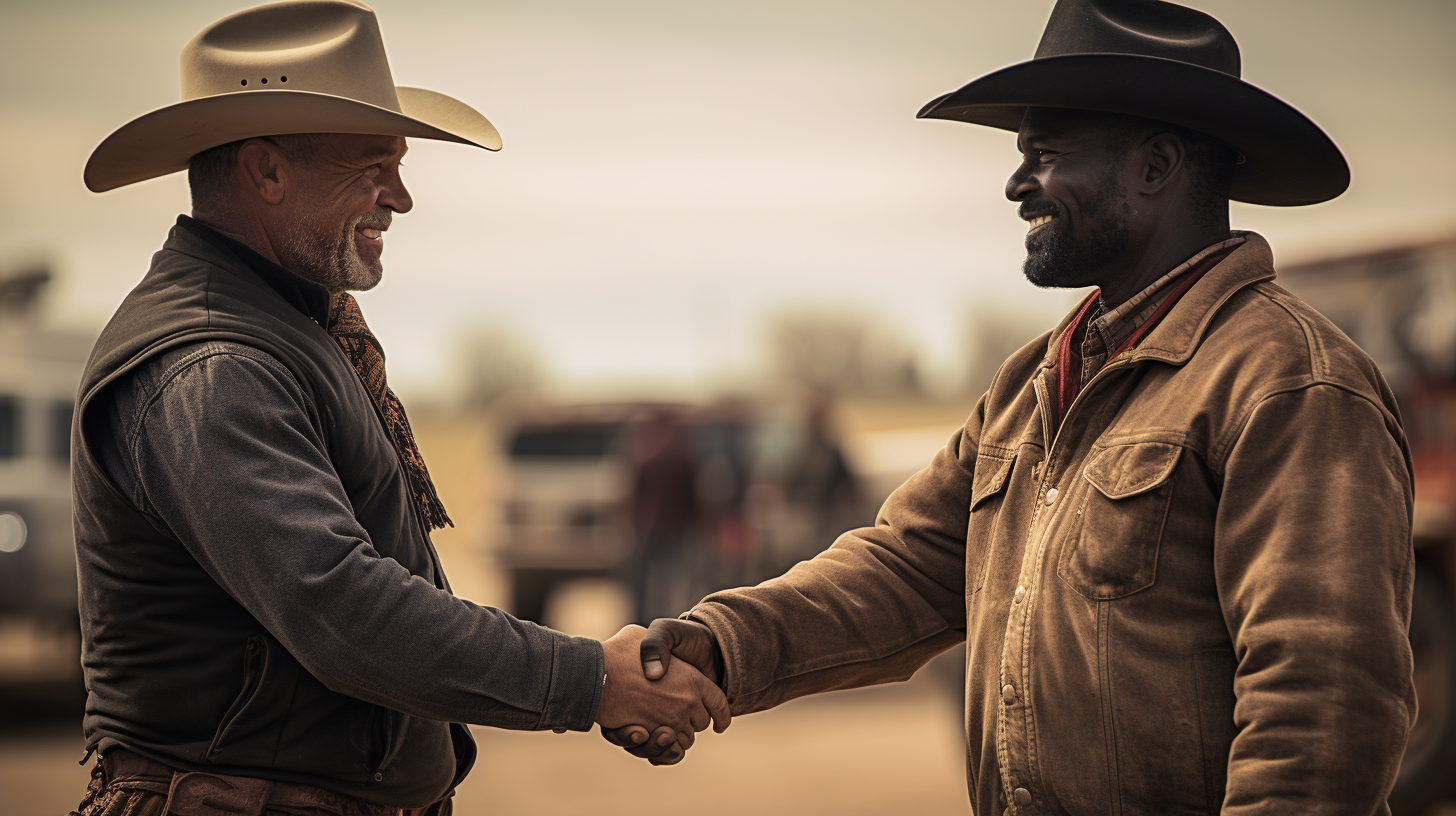 Texans Shaking Hands for Gold Depository